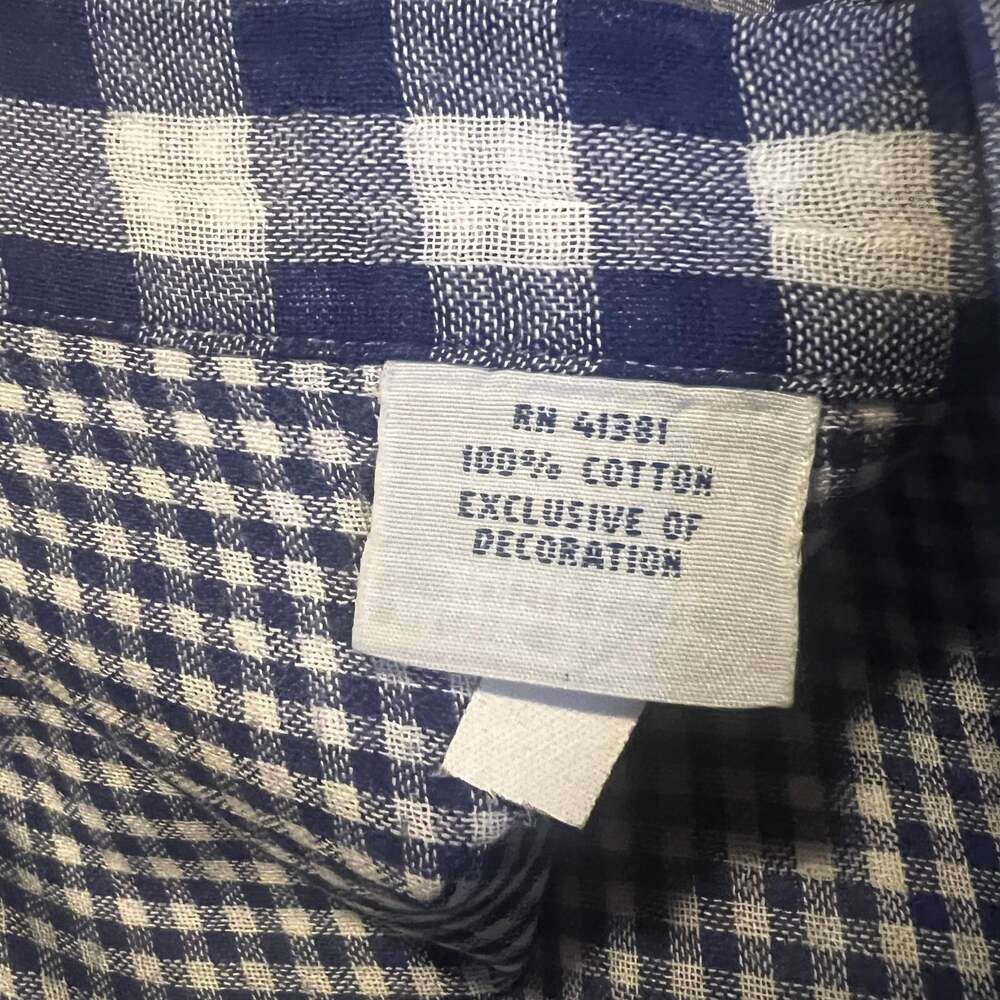 Ralph Lauren Blue Gingham Patterned Cotton Button Down Shirt Size LARGE - Picture 3 of 7